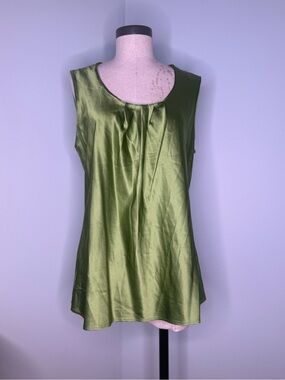 Talbots Green Silk Sleeveless Top – Size 16 Stretch